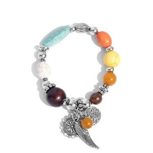 Multicolor Beaded Charm Bracelet